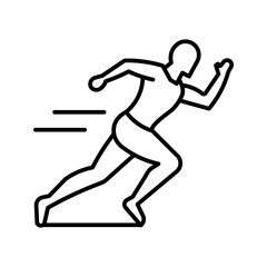 Running person motion lines athlete speed