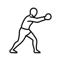 Boxer throwing punch with gloves boxing fighter