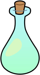 Potion Bottle Conical Green Cute Cartoon Illustration