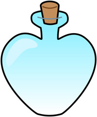 Potion Bottle Heart Blue Cute Cartoon Illustration