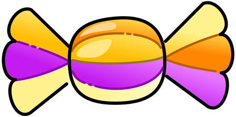 Candy Wrapped Sweets Purple Orange Illustration