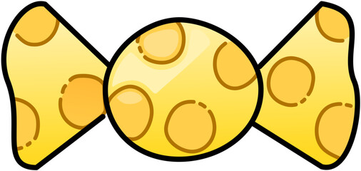 Polka Dot Wrapped Candy Halloween Cute Cartoon Illustration