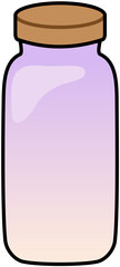 Jar Glass Wooden Lid Pastel Lavender Cute Cartoon Illustration