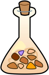 Potion Meteorite Stones Bottle Alchemy Cute Cartoon Illustration