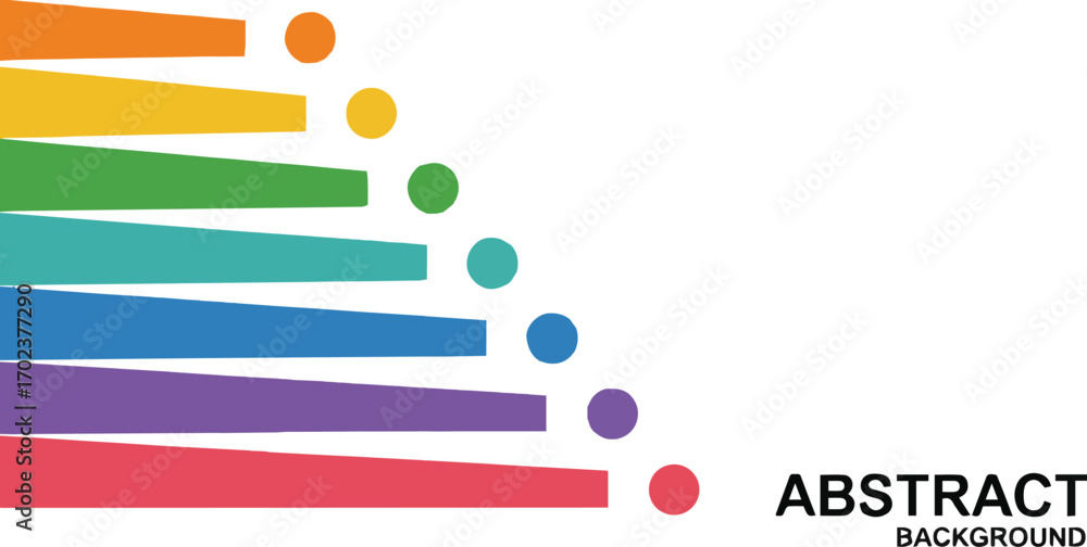 Poster vector art of abstract background with colorful stripes and circles on a light surface