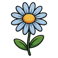 Cartoon blue daisy flower icon