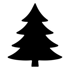 Fototapeta premium Black silhouette of a pine tree, Christmas tree icon