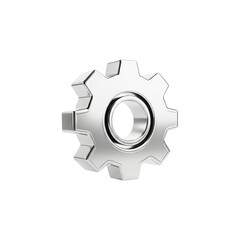 Obraz premium Silver gear cogwheel mechanism engineering technology settings machine part industrial design concept render on transparent background
