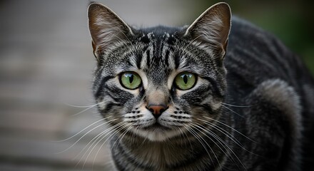 Emerald Eyes, Silver Fur: A Cat's Gaze