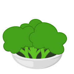 Illustration of Broccoli in a Bowl