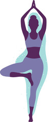 Illustration of Woman in Tree Yoga Pose