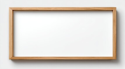 Minimalist Wooden Frame Mockup on White Background for Art, Photos, or Display - Horizontal