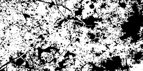 Black grunge ink spray and floral branch with a seamless leopard print texture illustration