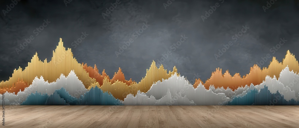 Aufkleber hyper-realistic depiction of a large touchscreen display showcasing vivid wave patterns and dynamic 