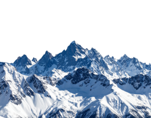  Snow-Capped Mountain Ridge Panorama with Sharp Peaks, Distant View, Isolated