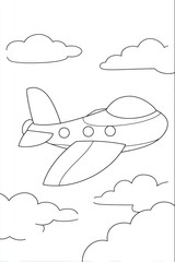 Fototapeta premium Airplane coloring page