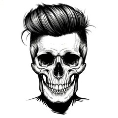 Skull with Modern Hairstyle