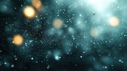 Fototapeta premium Abstract bokeh, particles, teal and gold light. Background bokeh, potential use as wallpaper or graphic design element