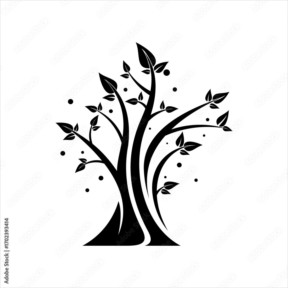 Poster modern tree logo icon vector in flat style design