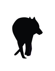 black bear silhouette white and black