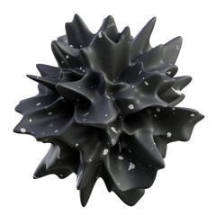 Dark spiky 3D geometric ball; ideal for tech branding, marketing visuals, and modern web design.