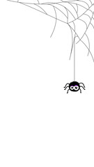 happy halloween spider and web on transparent background, png trick or treat isolated nets vertical social media design element