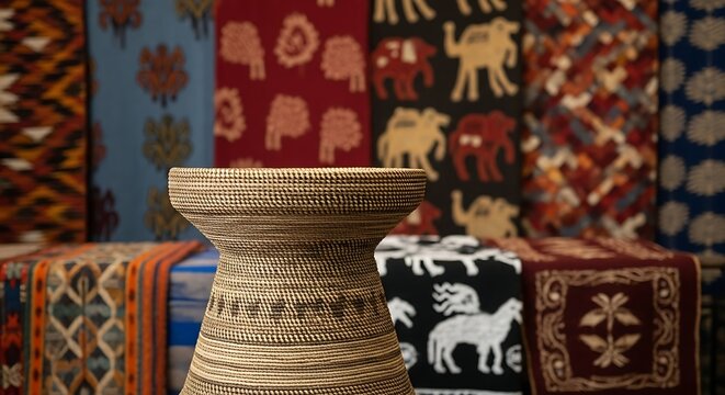Woven Stool and Fabric