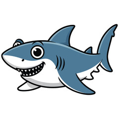 shark cartoon isolated on white