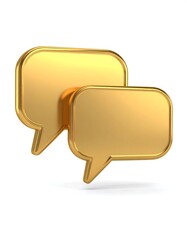 Fototapeta premium Two golden speech bubbles