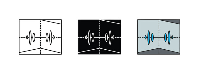 Obraz premium Vector art of three abstract representations of sound waves in different styles