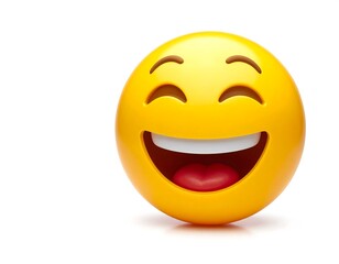 Fototapeta premium Smiling, round emoticon