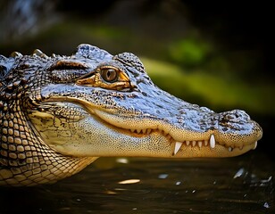 Obraz premium Close-up of an alligator's head