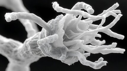 Fototapeta premium the image showcases a microscopic view of a biological structure against a dark background