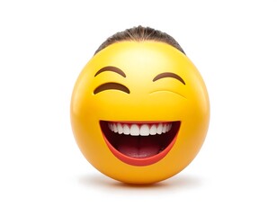 Smiling emoji face, joyful expression