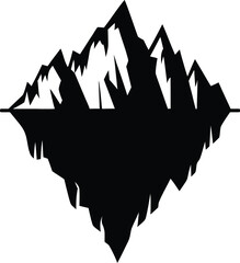 iceberg silhouette vector icon for winter scene