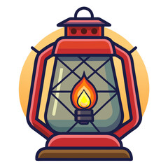 old oil lamp on white background