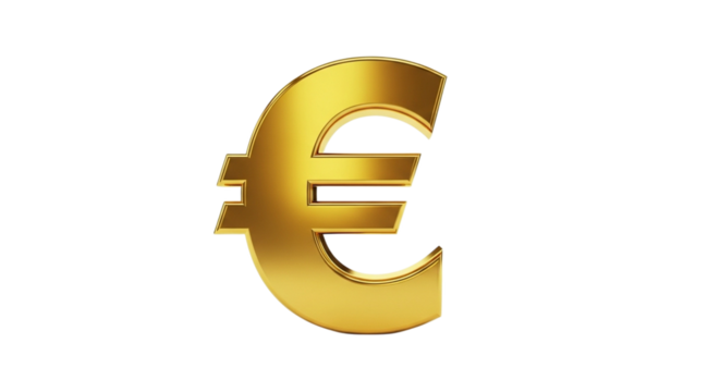 Golden euro symbol on a black background