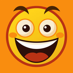 Joyful smiley face emoji ball with wide grinning mouth and big eyes fun accessory
