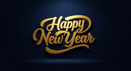 Elegant 3D calligraphy  Happy New Year