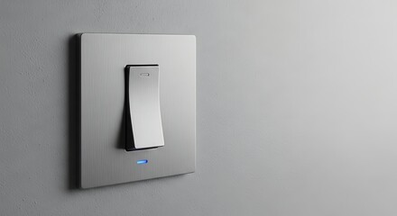 Modern Light Switch on a Gray Wall.