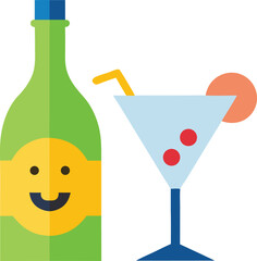 emoji cocktail white background