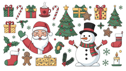 Christmas Vector Illustration Set of Festive Design Elements and Holiday Assets