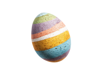 Colorful striped egg isolated on black background easter pastel image, Isolated On Png Transparent Background