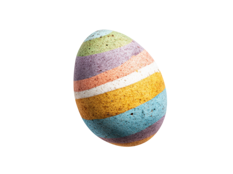 Colorful striped egg isolated on black background easter pastel image, Isolated On Png Transparent Background - Powered by Adobe