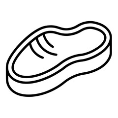 Stylized outline of a raw steak with bone in a simple black and white silhouette
