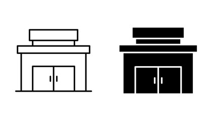  store of Icon set. Symbol isolated white background. vector illustration. color editable.