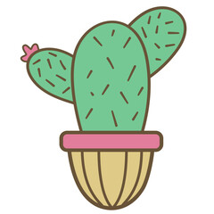 Illustration of Cactus Flowers in a Vase