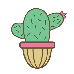 Illustration of Cactus Flowers in a Vase