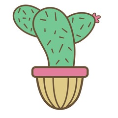 Illustration of Cactus Flowers in a Vase