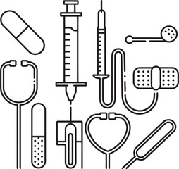medical icons set